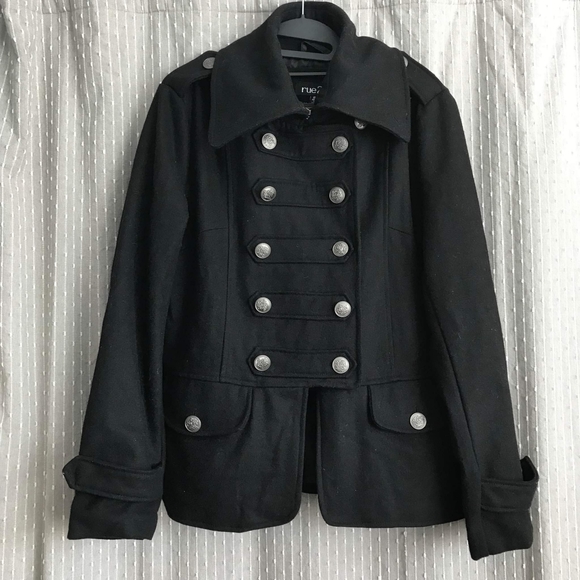 Rue21 Jackets & Blazers - Rue21 Black Military Style Coat Jacket Size XL